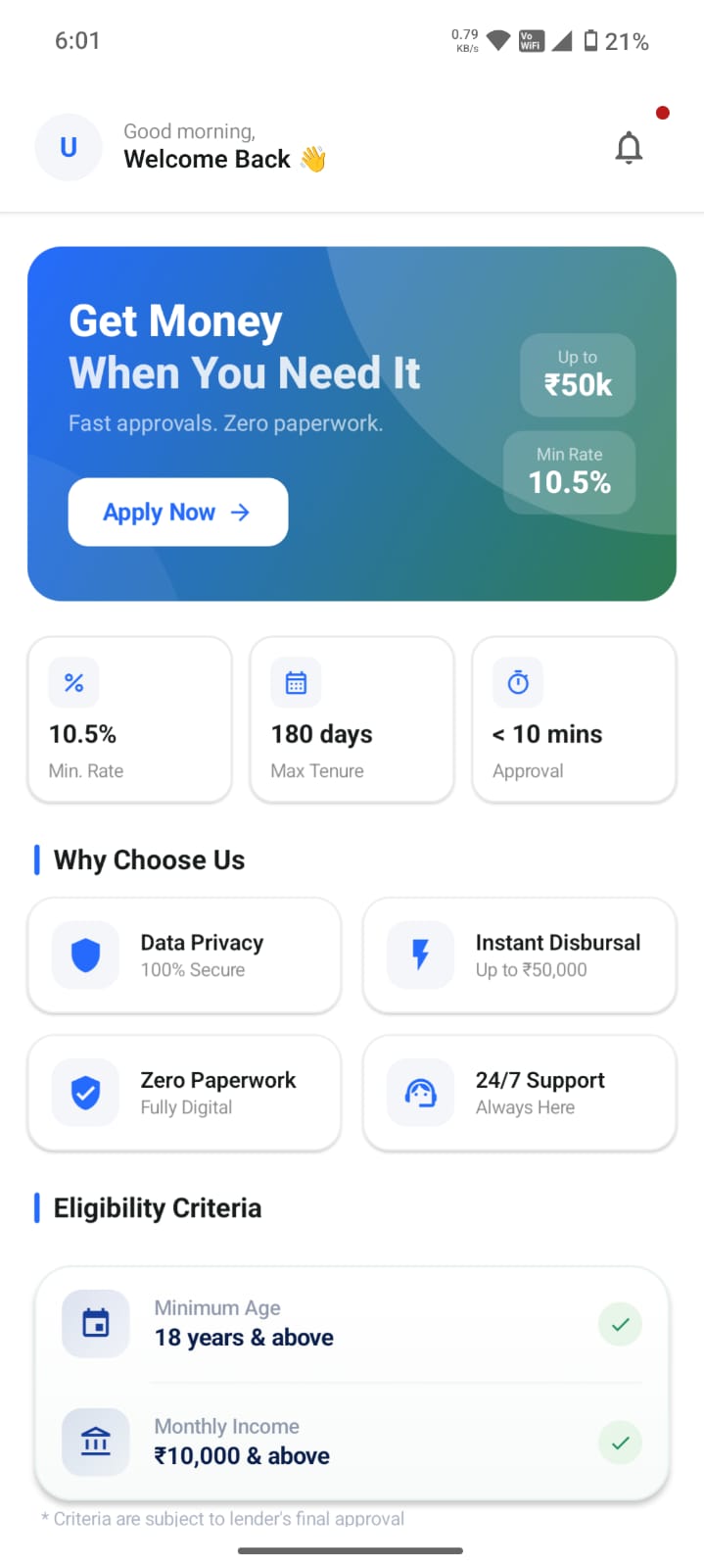 Kredtap App Screenshot